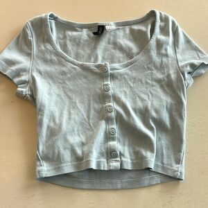 Teal cropped t shirt